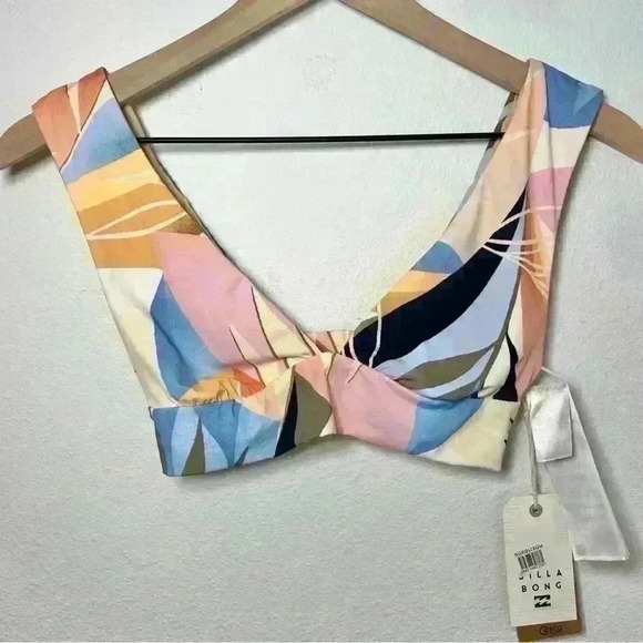 NWT Billabong Last Rays Plunge Multi Color Reversible Bikini Top Size Small - Picture 3 of 16